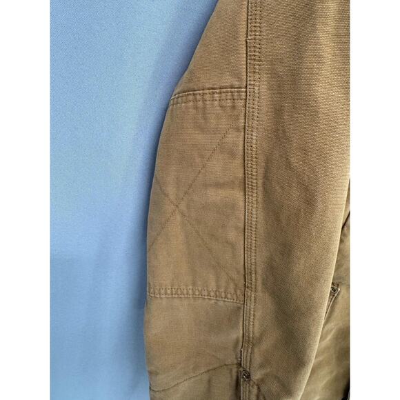 VTG Territory Ahead Jacket Mens Large Tan Duck Canvas Chore Aztec Lined Utility - Picture 6 of 16